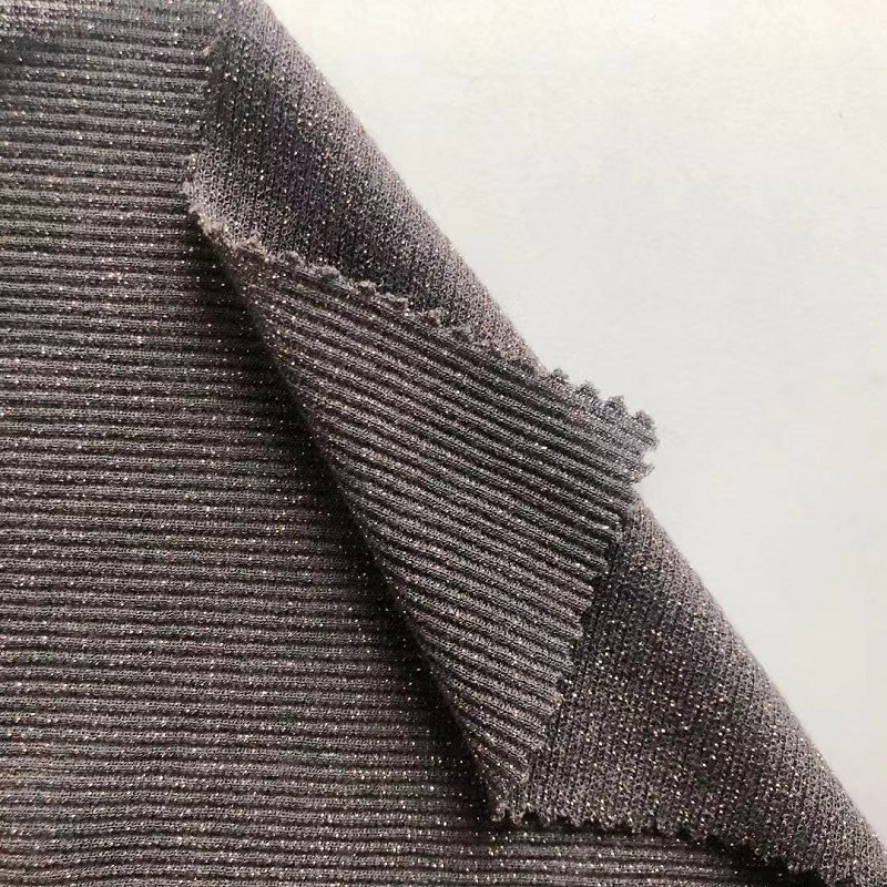 73/14/13 Rayon Nylon Lurex 2*2 Rib New Development Rayon Nylon Lurex2*2 Rib Fabric