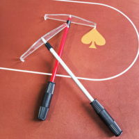 Râteau pliable en acrylique à 2 sections pour la collecte des jetons de poker, conception portable, manche en aluminium durable pour l'organisation des jetons sur la table de casino