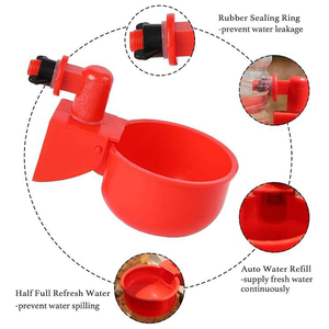 Bebedero <span class=keywords><strong>de</strong></span> Plástico Rojo para Pollos, Precio <span class=keywords><strong>de</strong></span> Venta, Taza Bebedero para Pollos, Diseño Nuevo, Automático, Recipiente <span class=keywords><strong>de</strong></span> Agua - Product Image 2