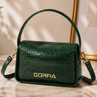 Sac à main pour femme en cuir PU à motif crocodile, personnalisable avec logo et couleur, sac à bandoulière à rabat avec sangle amovible, OEM ODM