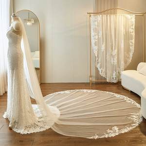 <span class=keywords><strong>2026</strong></span> अफ्रीकी शादी घूंघट 3 मीटर कैथेड्रल लंबाई सुरुचिपूर्ण फीता एपिक ब्राइडल घूंघट के साथ कंघी सफेद हाथी - Product Image 6