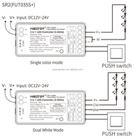 Contrôleur LED SR2 2 en 1, télécommande sans fil 2.4G, contrôle par application, lumière LED monochrome, double blanc, dimmable, CCT