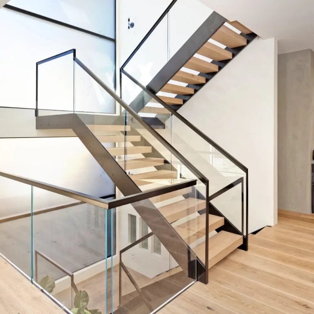 Cbmmart Châu Âu thiết kế nội thất bằng gỗ thẳng cầu thang treads và risers rắn gỗ trang trí cầu thang
