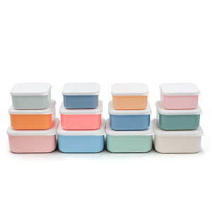 Three Piece Food Storage Container <b>Set</b> <b>Large</b> Medium Small <b>Square</b> Plastic PP Lunch Box Fruit Preservation Box Rectangle Shape - Product Image 2