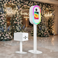 Kiosque à selfie portable, boîtier pour iPad et appareil photo reflex numérique avec support d'imprimante pour les mariages et les fêtes