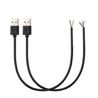 Grosir 5V USB 2.0 A pria untuk membuka Stripped Bare 2pin 4pin kabel ujung Pigtail USB C kabel pengisi daya untuk lampu LED cahaya Strip
