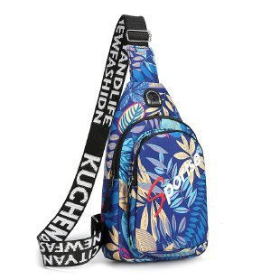 Bleu [Prise pour écouteurs tendance] Design feuille