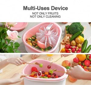 Fruit Cleaning Device Wholesale Large Fruit Washer Spinner With <b>Brush</b> - Product Image 6