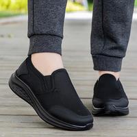Chaussures de marche élégantes grises en maille à enfiler, confortables, antidérapantes, avec coussin d'air, rehaussantes, tendance, souples, nouvelle chaussure homme à la mode