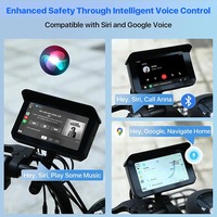 Inalámbrico Carplay motocicleta Android Auto navegación GPS pantalla impermeable IPX7 Dashcam moto cámara con pantalla táctil de 5 pulgadas