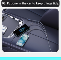Kabel Data desain baru, Kabel Data pengisian daya Cepat 100 m 4 in 1 kepang USB C UNTUK iphone Android pengisi daya ponsel mikro