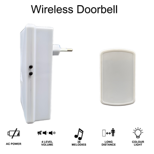 กริ่งประตูไร้สาย AC ใช้ในบ้าน วิลล่า อพาร์ทเมนท์ 38 เสียงเรียกเข้า AC 110-240V - Product Image 4