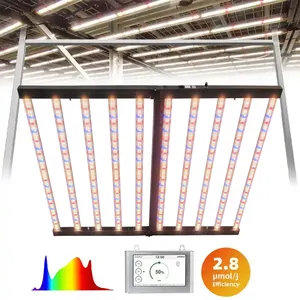 A melhor luz UV Ir 600w 720w 800w 1000w de espectro completo para cultivo de plantas, LED de 8 barras regulável para ambientes internos Samsung Lm301b Lm301h, luz LED para cultivo