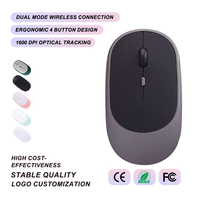Souris sans fil double mode 2,4G BT rechargeable 1600 DPI ergonomique 4 boutons optique pour ordinateur portable tablette téléphone Vente en gros OEM