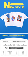 T-shirt d'élection unisexe décontracté polyester coton impression couleur col rond contraste logo manches courtes taille 5XL à 6XL modèle séché