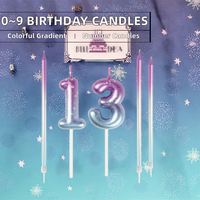 Offre Spéciale 0 ~ 9 Gradient Couleur Nombre Bâton Gâteau Bougies 1 pcs/Box Votive Anniversaire Anniversaire Décoration pour Mariage Autre