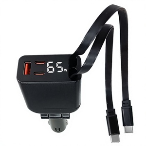 ที่ชาร์จโทรศัพท์และแล็ปท็อปในรถยนต์ 100w 105w แบบยืดหดได้ ช่องเสียบ USB-C สำหรับรถยนต์ - Product Image 1