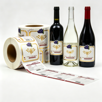 Étiquettes personnalisées pour bouteilles de vin, autocollants avec logo en feuille d'or, autocollants à chaud, autocollants en vinyle PP imperméables pour le vin