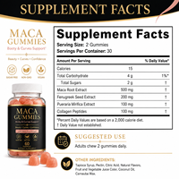 Formule Synergique Gommes de Maca, Fenugrec, Pueraria Mirifica, Collagène pour la Mémoire et le Soutien du Sommeil Adulte Sans Gluten Biologique ODM