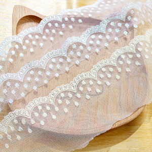 Nuovo arrivo RYL, passamaneria in pizzo a pois <span class=keywords><strong>con</strong></span> motivo a onde larghe 6,5 cm per accessori cosplay anime e Lolita - Product Image 1