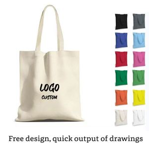High Quality Wholesale <b>Medium</b> Size Eco-Friendly Cotton Canvas Tote Shopping <b>Bags</b> with Custom Printed Logo - Product Image 3