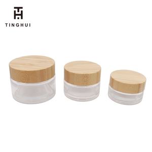 ขวดแก้วฝ้า ขวดแก้วเปล่าสำหรับเครื่องสำอาง ขนาด 100 มล. 50 มล. 30 มล. 15 มล. ขวดแก้วฝาไม้ไผ่สำหรับครีมทาหน้า - Product Image 6