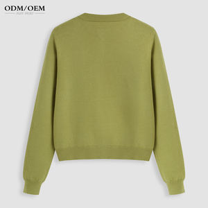 Nuevo Cárdigan Corto de Punto con Cuello Redondo para Mujer, Suéter Informal de Manga Larga - Product Image 5