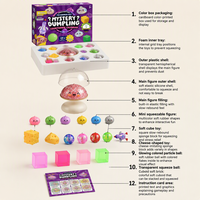Jouet Squishy Mystery Dumpling Édition Spatiale, à Rebond Lent, Jouet à Presser ASMR, Non Toxique, Coffret Cadeau Anti-Stress