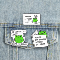 En gros, en stock : Broche/Épingle de revers en émail souple, motif grenouille amusante, personnalisée en métal, animal mignon, pour sac à dos, chapeau, vêtements, cadeau