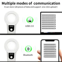 Lector de Microchip para Animales (Ovejas/Gatos/Perros) - Material Plástico Blanco, Frecuencia 134.2kHz, Distancia de Lectura 0-3m, Tarjetas Inteligentes