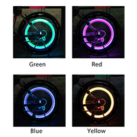 2 pièces Lumières LED néon pour rayons de vélo, capuchons de valve lumineux, lampe de poche pour roue, accessoires légers pour voiture et moto