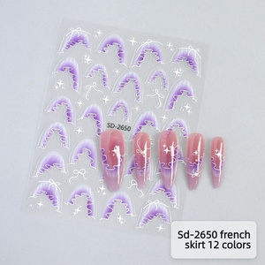 Pegatinas de Uñas con Volantes Franceses, Nuevas y Populares, Pegatinas de Uñas en Relieve 3D, Venta al por Mayor de Fábrica, Personalización - Product Image 1