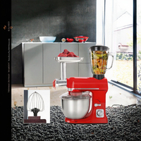 Mixeur électrique commercial multifonctionnel, mélangeur vertical, bol de mélange, support en plastique, batteur de table, bouton d'éjection