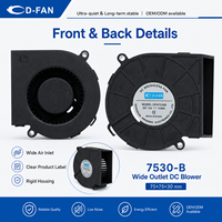 UL CE 75mm Fournisseur Mini Dc Blower 7530 12v 24v Dc Fans pour Humidificateur 75x75x30mm