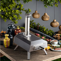 Four à pizza multi-combustibles portable en acier inoxydable de 13 pouces pour l'extérieur de la maison au gaz et au bois