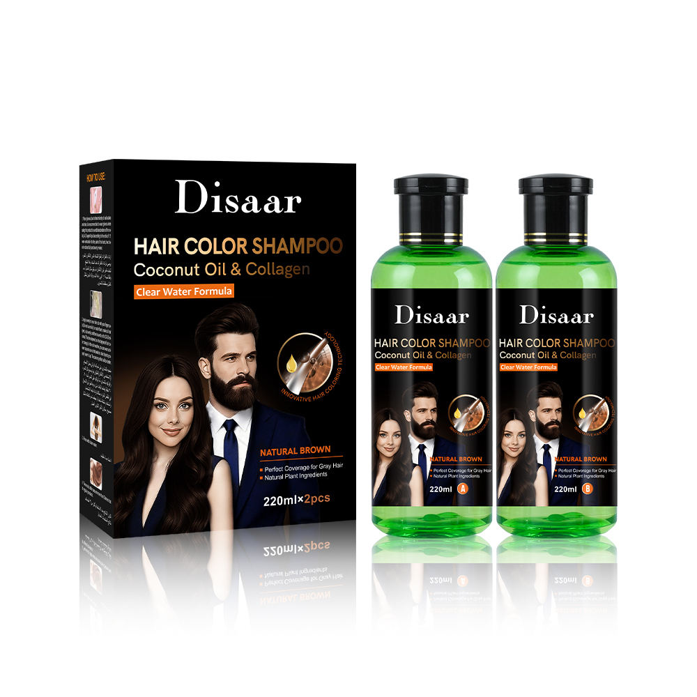 Gel Colorant pour Cheveux à l'Huile de Coco et au Collagène (Brun Naturel)