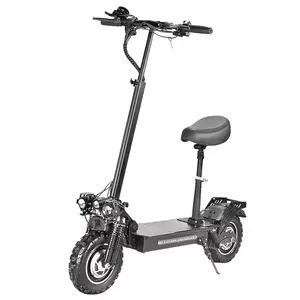 Yeni varış 1200W çift motorlu katlanabilir elektrikli scooter yetişkin için 11 inç off-road geniş lastikler ile