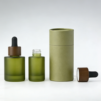 Flacon compte-gouttes givré pour huile corporelle, flacon compte-gouttes en verre couleur personnalisée 15ml 50ml 30ml 100ml, flacon compte-gouttes pour huile capillaire avec boîte
