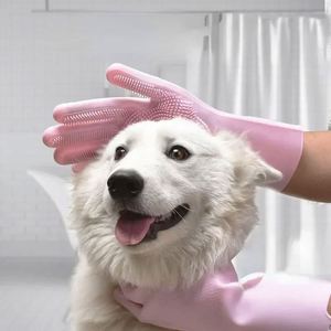 Commercial Summer/Spring Kitchen Cleaning Scrubber Gloves Supermarkets' Pet Bath Brush Dogs Cats Dishwashing <b>Silicone</b> Gloves - Product Image 1