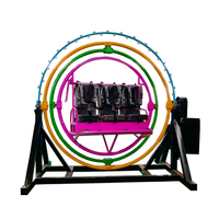 Manège de parc d'attractions en fibre de verre et acier, modèle de gyroscope humain, boule spatiale pour intérieur et extérieur, 12 mois