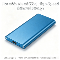 Disque dur externe SSD portable en métal fin, haute vitesse USB3.0 Type-C, disque SSD mobile Plug & Play pour téléphone, ordinateur