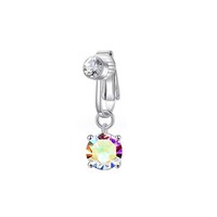 Vente chaude Gratuit Piercing Zircon Faux Nombril Bouton Couleur Zircon Pendentif Ombilical Nail Mode Earclip Boucles D'oreilles En Gros