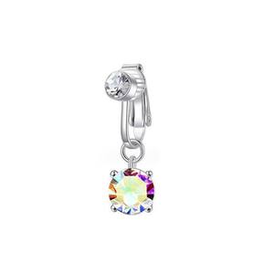 Venta caliente libre Piercing Zircon <span class=keywords><strong>Falso</strong></span> <span class=keywords><strong>ombligo</strong></span> Botón Color Zircon Colgante Umbilical Nail Moda Earclip Pendientes al por mayor - Product Image 4
