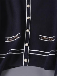 เสื้อสเวตเตอร์ถักผ้าแจ็คการ์ดสำหรับผู้หญิงเดรสแบบสวมหัวเสื้อสเวตเตอร์มีปกโบว์สำหรับฤดูใบไม้ร่วง - Product Image 2