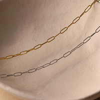 Collar Emanco, Venta Directa de Fábrica, Collar Largo de Estilo Clásico con Cierre de Bucle, Collar Francés Minimalista y Versátil para Uso Diario
