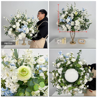 Boules de fleurs artificielles en soie blanches réalistes pour centres de table de mariage, décoration de remise de diplôme, fête des Mères, rentrée scolaire