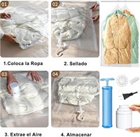 Lot de 12 sacs sous vide transparents avec pompe électrique, réutilisables, suspendus, pour vêtements, grande capacité, matériau PE, polyvalents