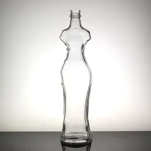 Привлекательная Женская бутылка в форме тела, уникальная стеклянная бутылка для ликера с крышкой