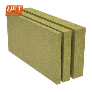UET muestra gratis techo de lana de roca rw3 rw6 aislamiento térmico 80kg/m3 50mm de espesor Tablero de fibra de lana de piedra de roca