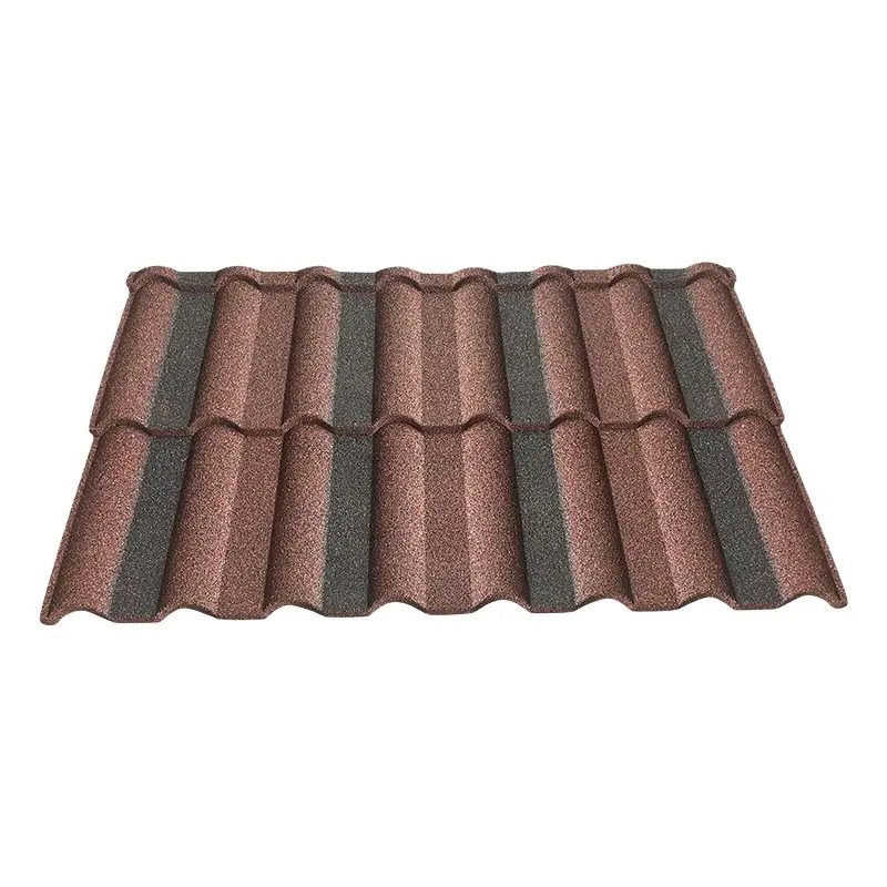 공장 가격 친환경 건물 지붕 재료 다채로운 모래 코팅 지붕 타일 알루미늄 아연 스틸